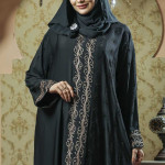 Black Color Borka Design with Embroidery & Stone Work